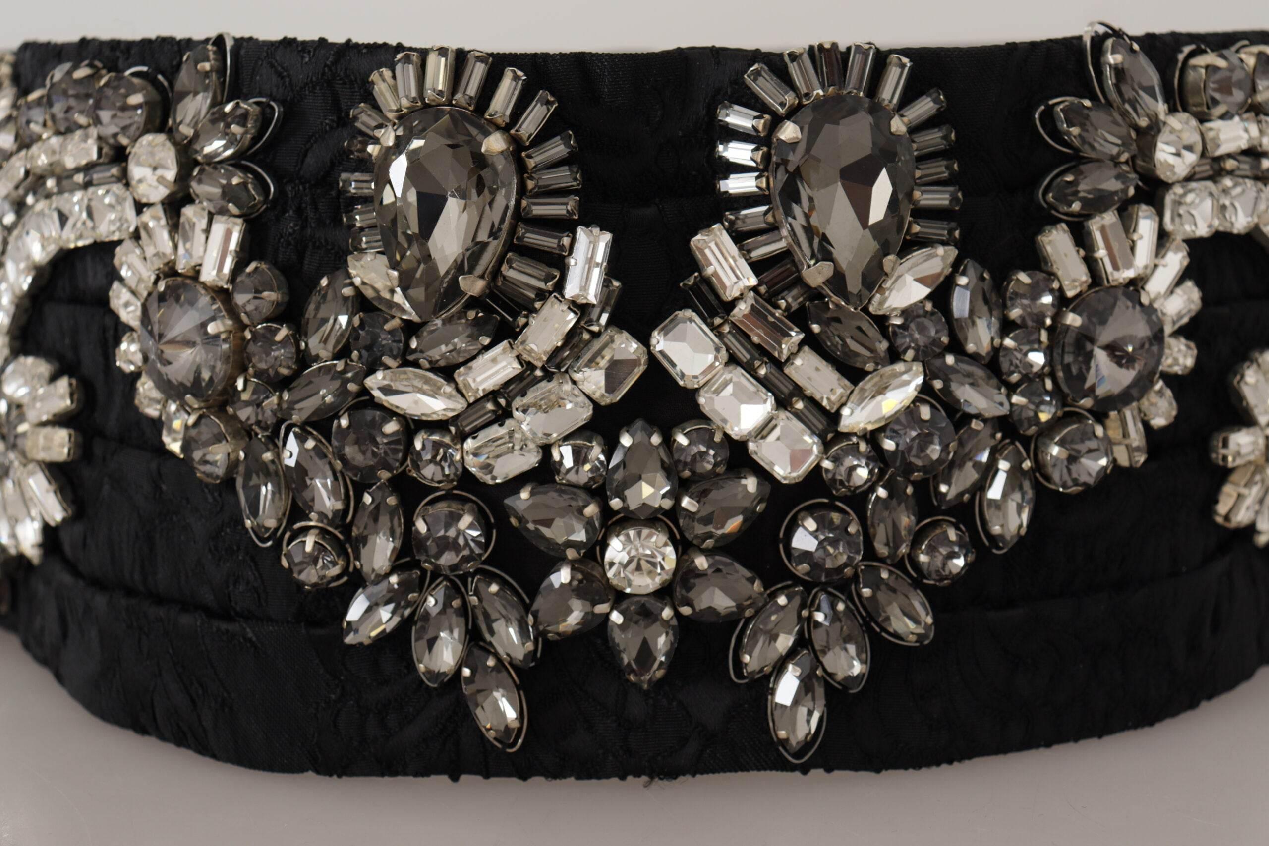 Dolce & Gabbana Elegant Rhinestone-Embellished Silk Belt - Hilstor