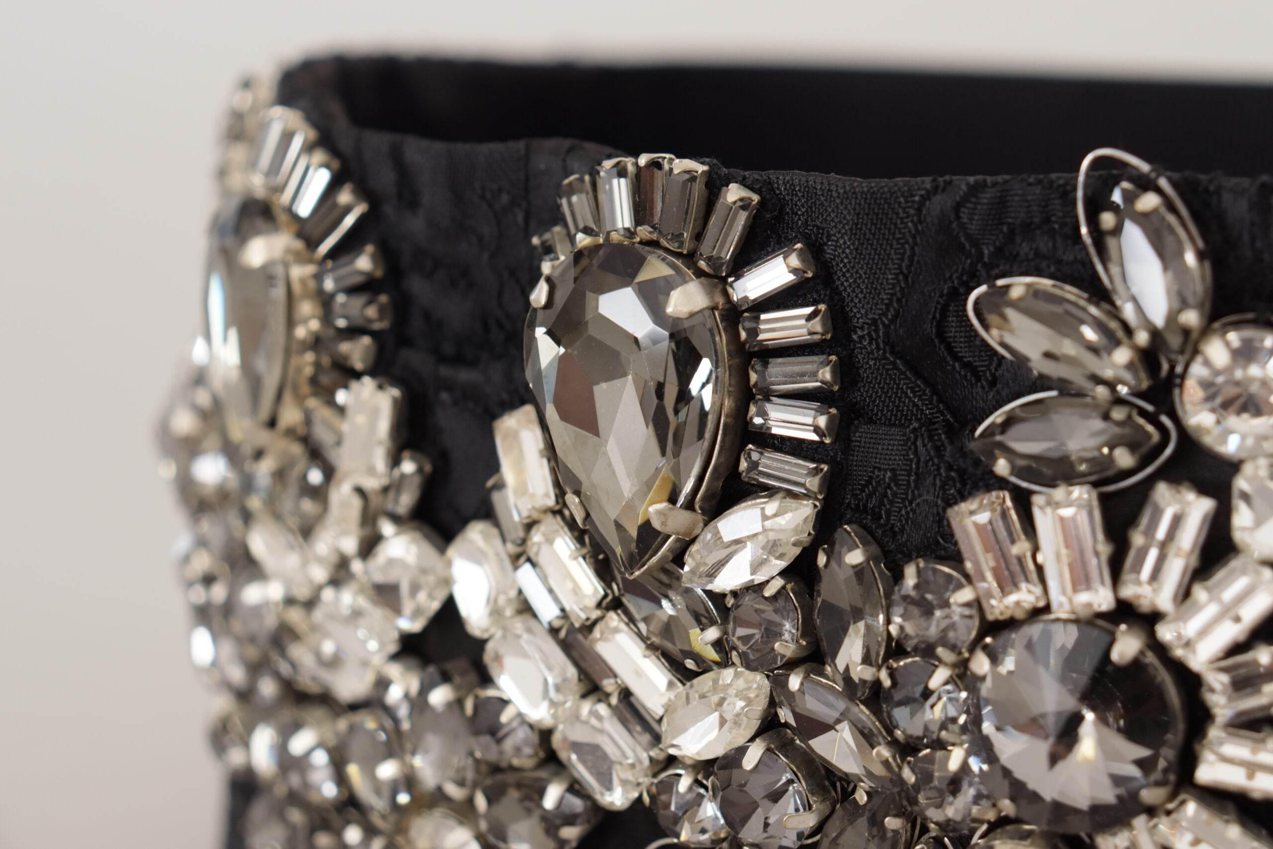Dolce & Gabbana Elegant Rhinestone-Embellished Silk Belt - Hilstor