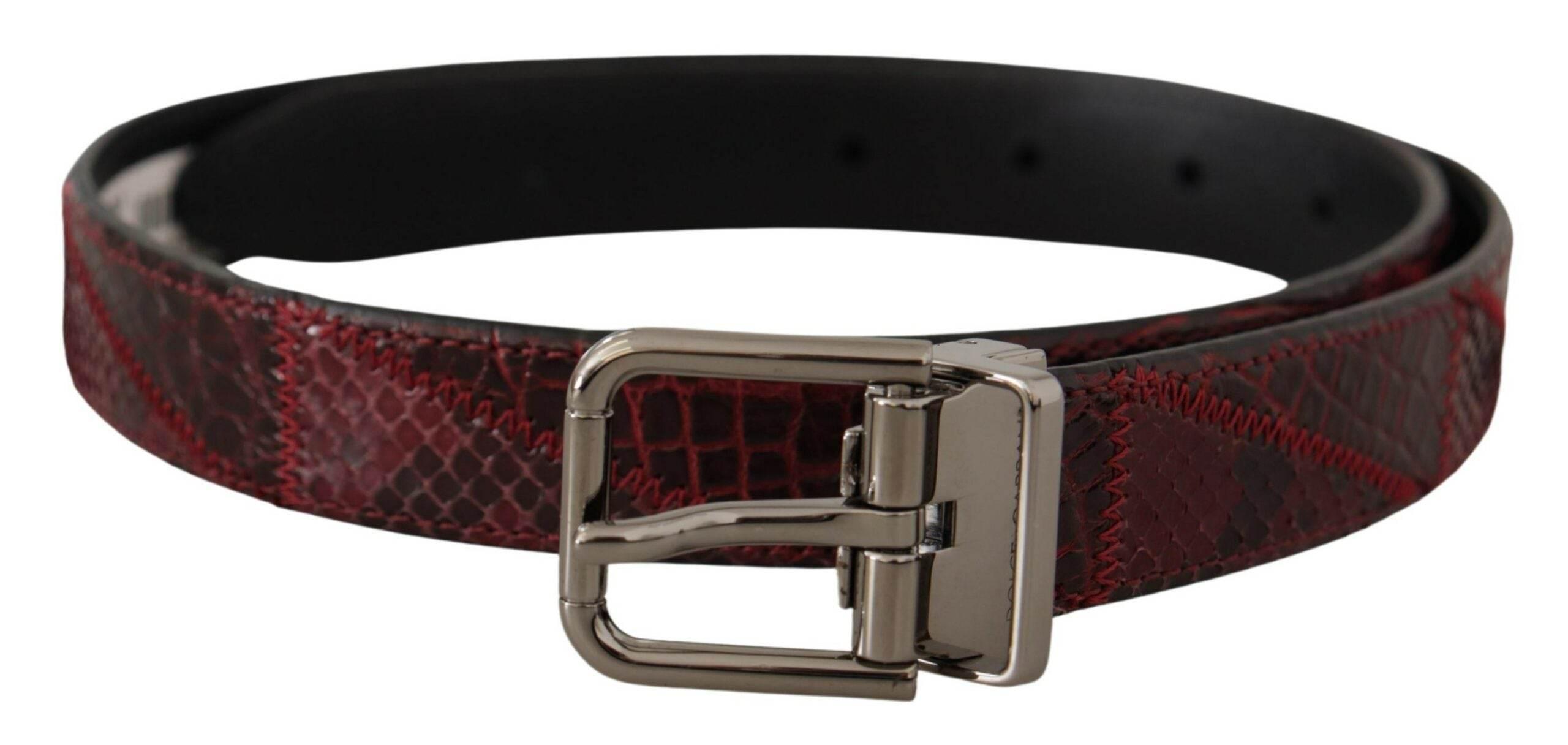 Dolce & Gabbana Elegant Red Exotic Leather Belt - Hilstor