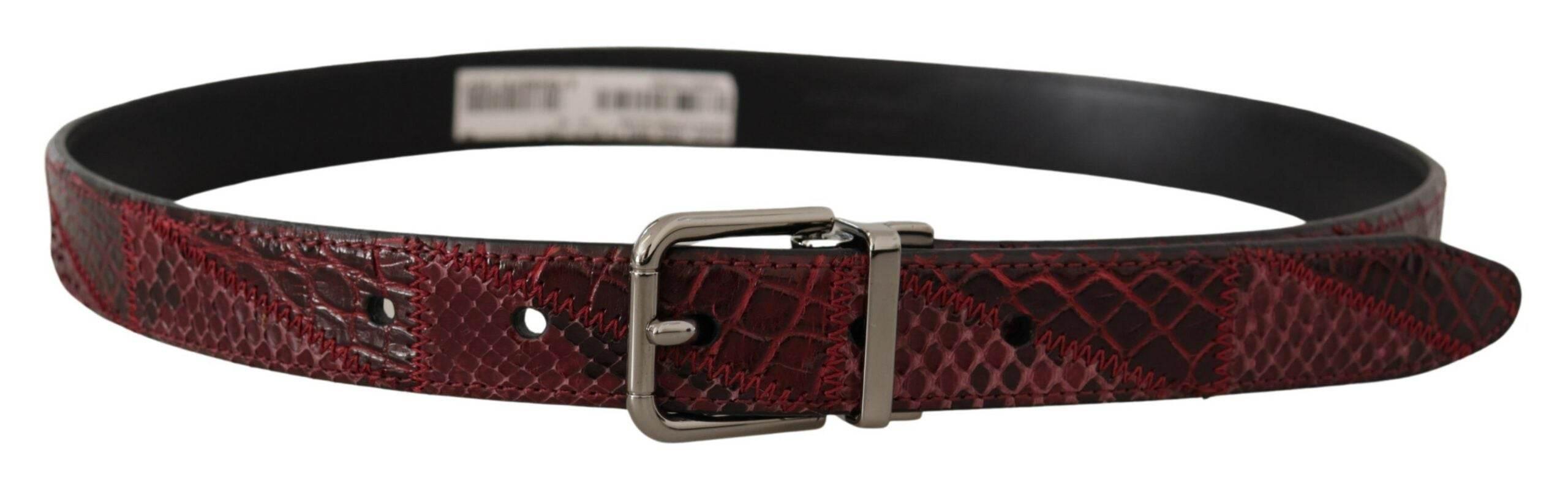 Dolce & Gabbana Elegant Red Exotic Leather Belt - Hilstor