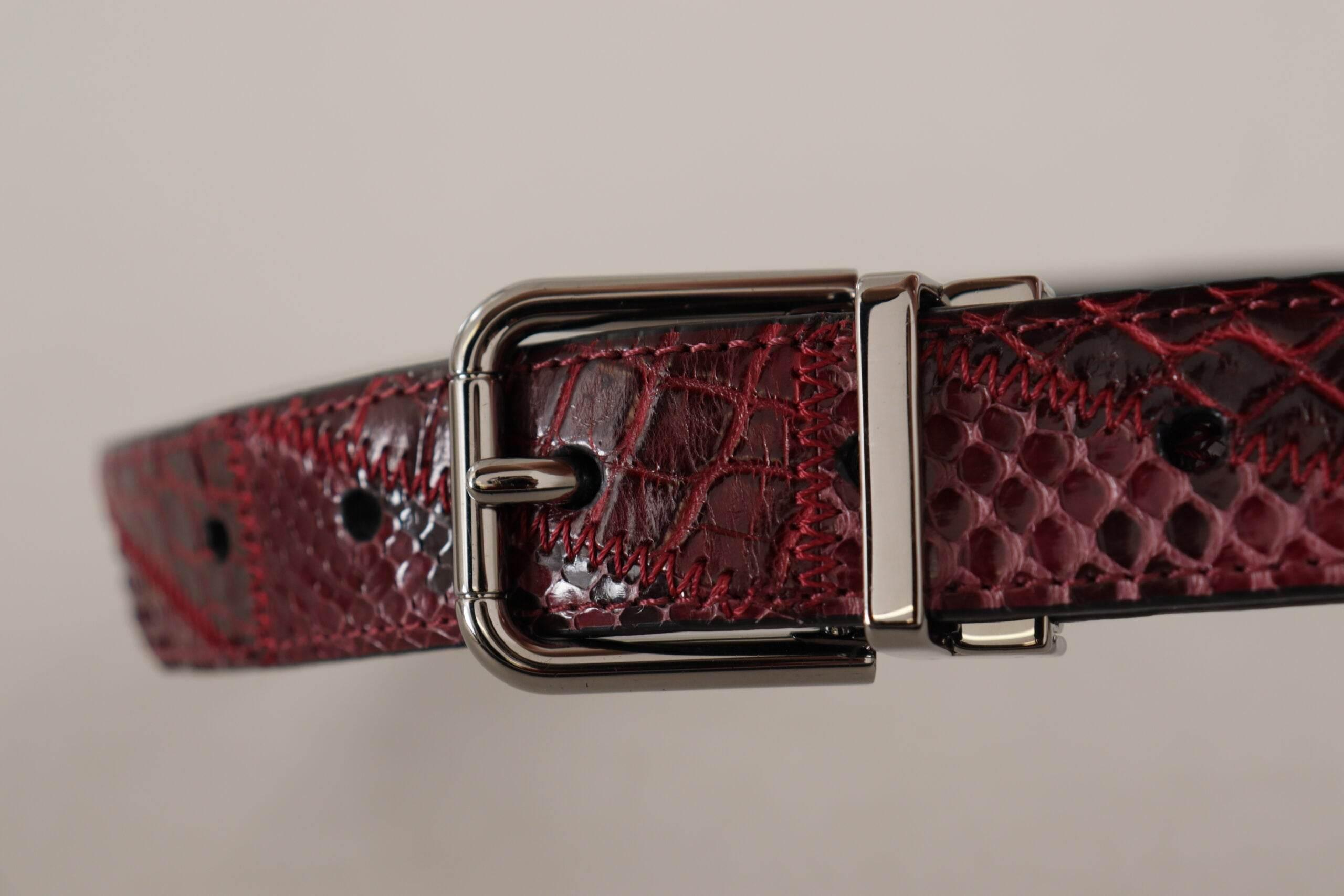 Dolce & Gabbana Elegant Red Exotic Leather Belt - Hilstor