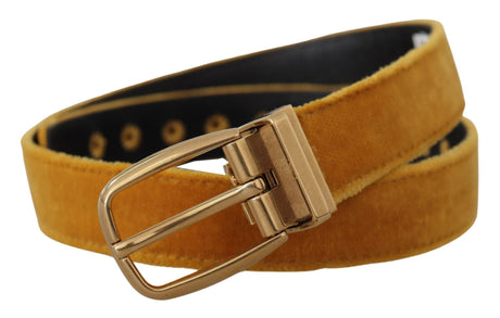 Dolce & Gabbana Elegant Velvet Gold Buckle Women's Belt - Hilstor