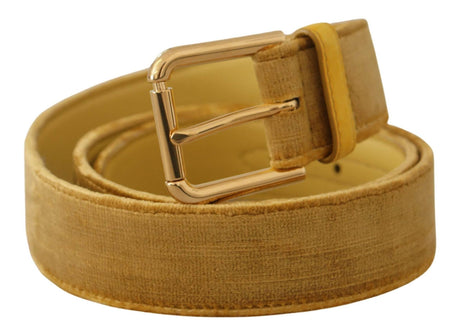 Dolce & Gabbana Elegant Velvet Designer Gold-Buckled Belt - Hilstor