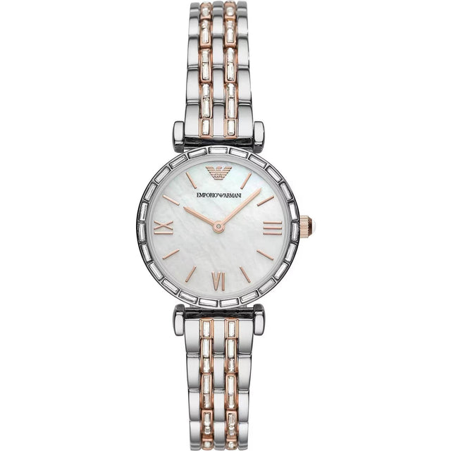 Emporio Armani Elegant Silver Dial Stainless Steel Women's Watch - Hilstor