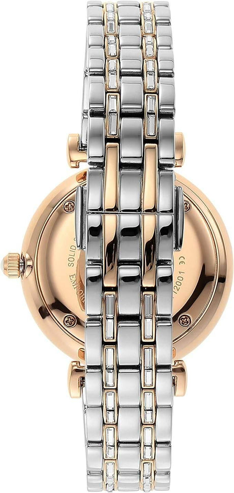 Emporio Armani Elegant Two-Tone Crystal Pave Watch - Hilstor