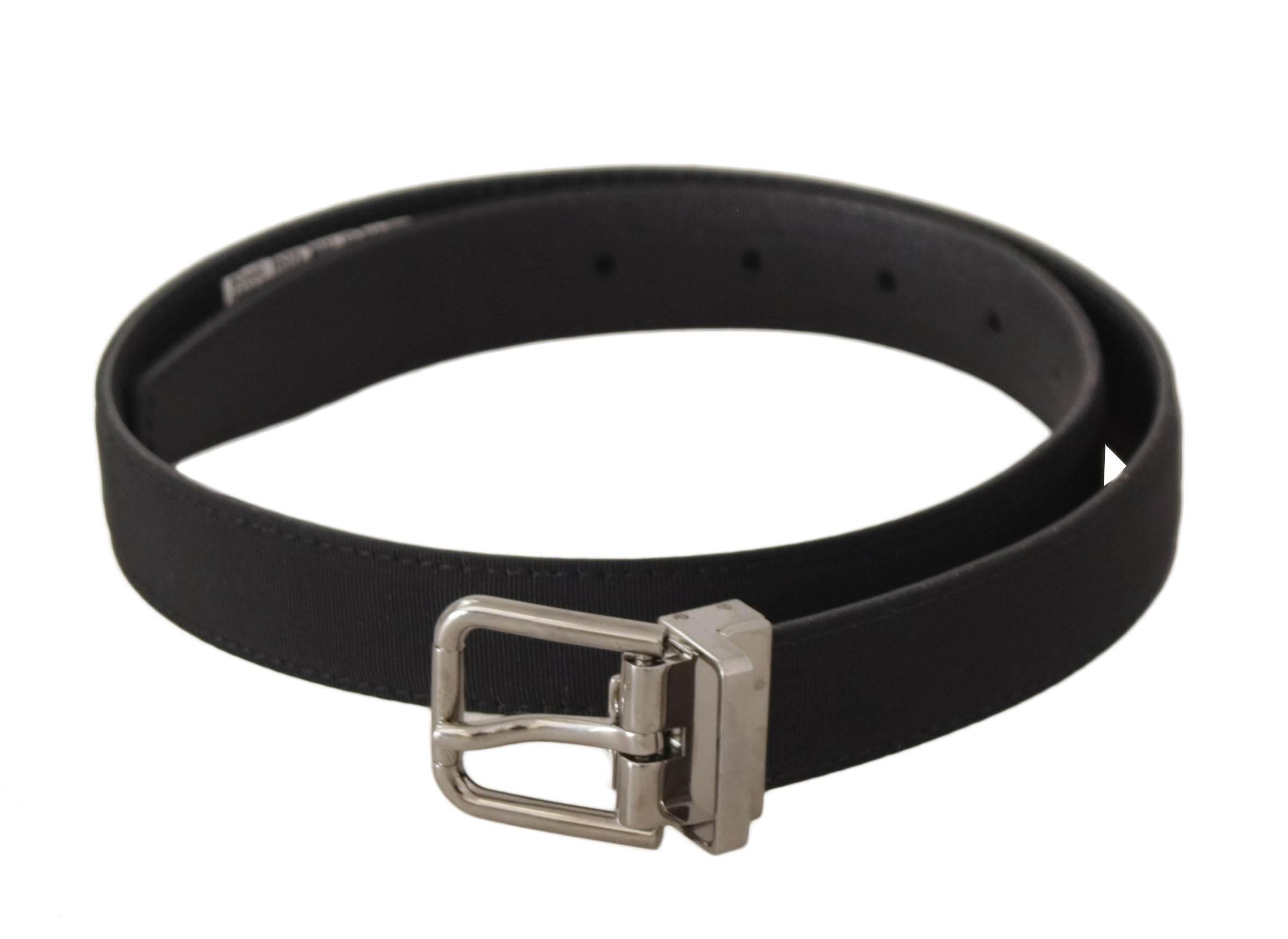 Dolce & Gabbana Elegant Black Canvas & Leather Belt - Hilstor