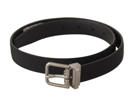 Dolce & Gabbana Elegant Black Canvas & Leather Belt - Hilstor