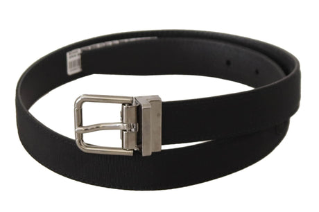 Dolce & Gabbana Elegant Black Canvas & Leather Belt - Hilstor