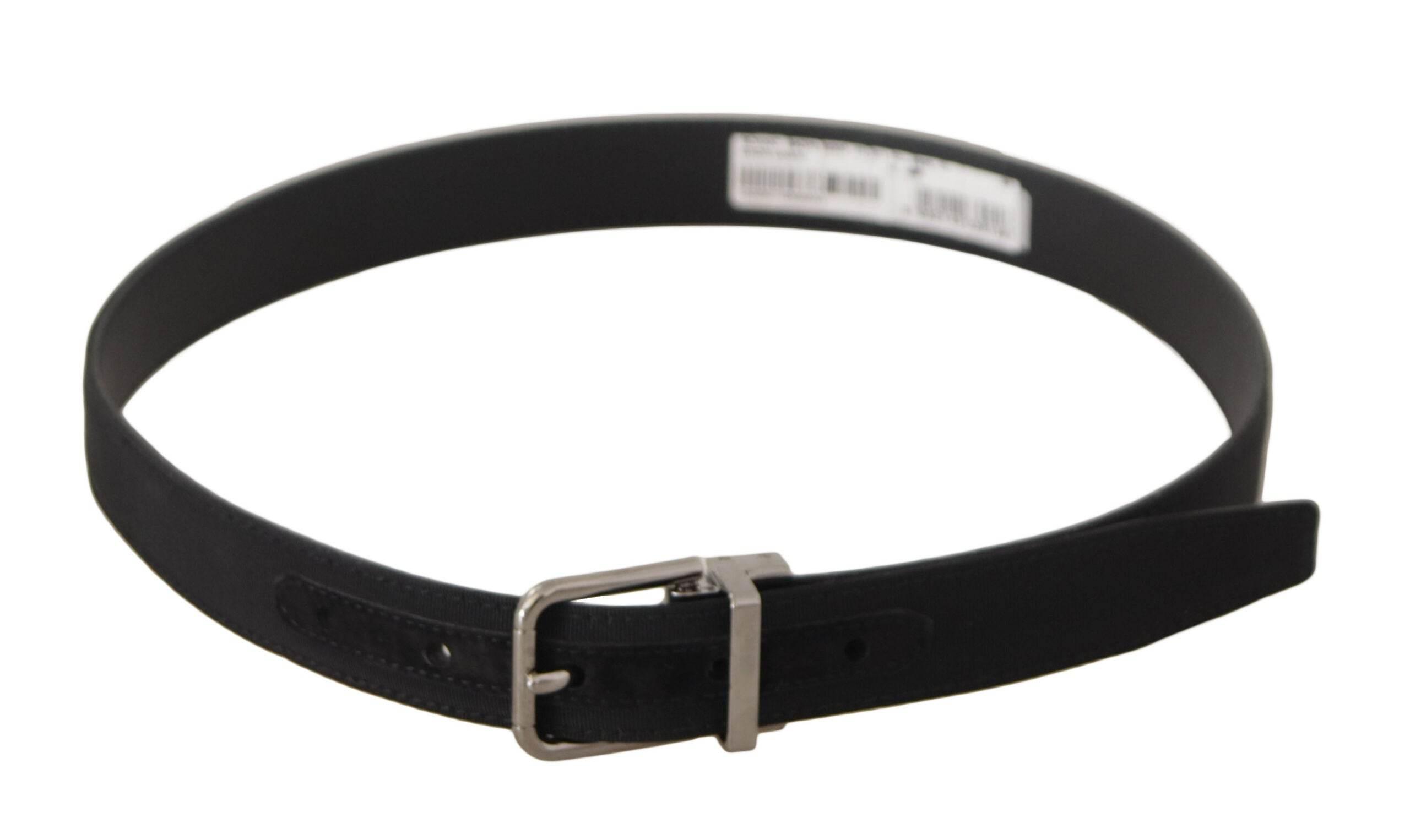 Dolce & Gabbana Elegant Black Canvas & Leather Belt - Hilstor