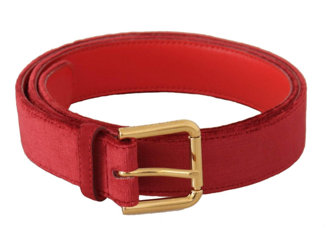 Dolce & Gabbana Elegant Red Suede Designer Belt - Hilstor