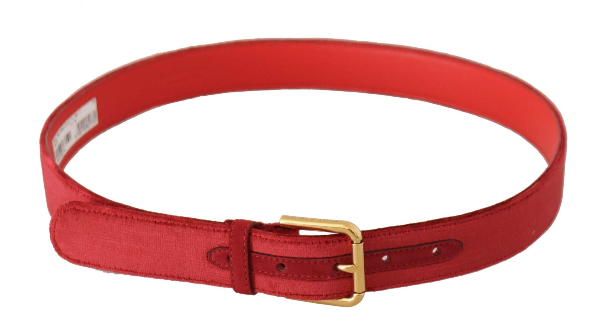 Dolce & Gabbana Elegant Red Suede Designer Belt - Hilstor