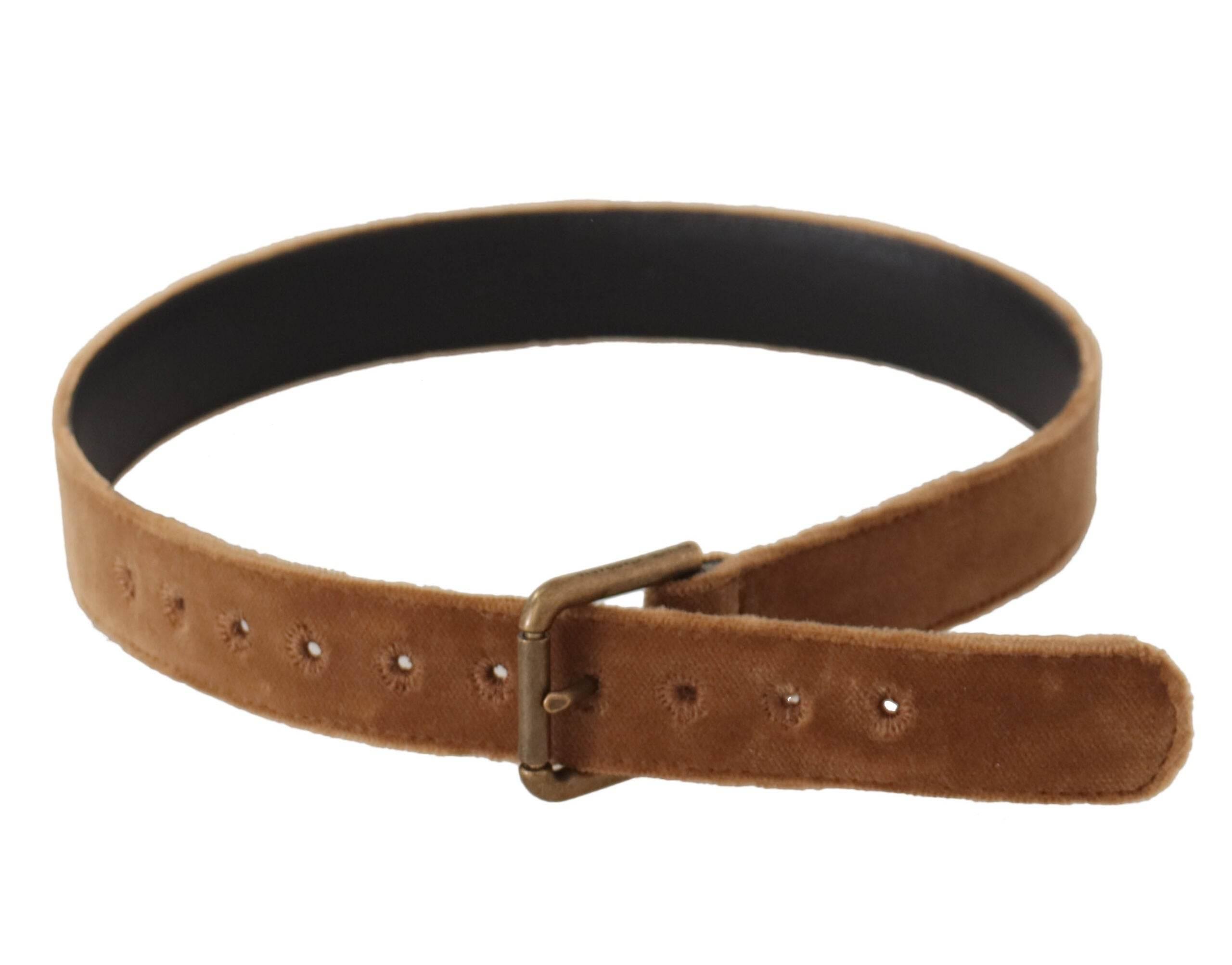 Dolce & Gabbana Elegant Engraved Buckle Leather Belt - Hilstor