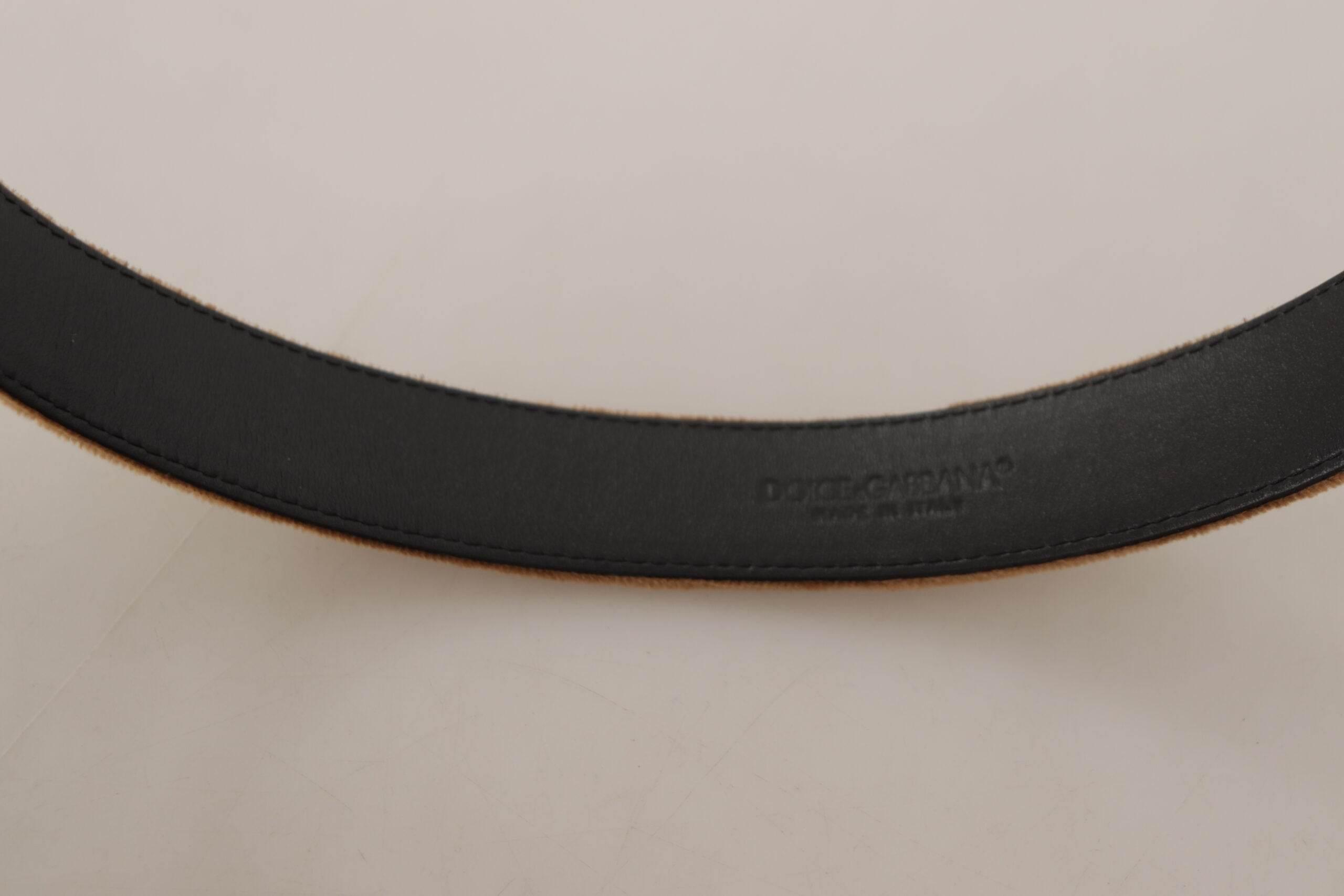 Dolce & Gabbana Elegant Engraved Buckle Leather Belt - Hilstor
