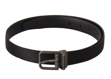 Dolce & Gabbana Elegant Black Leather Belt with Metal Buckle - Hilstor