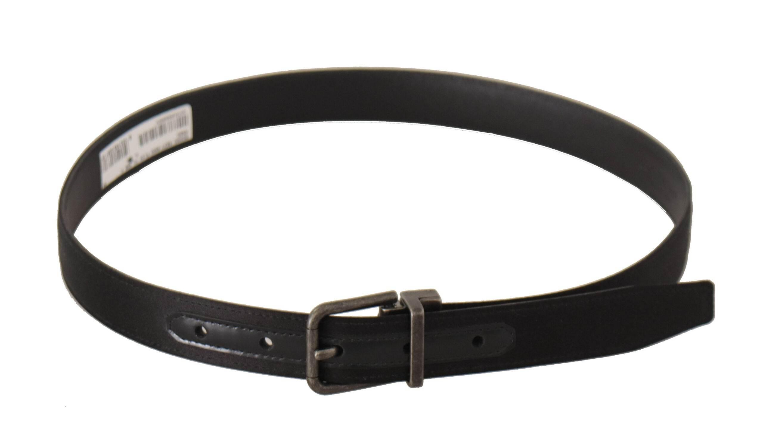Dolce & Gabbana Elegant Black Leather Belt with Metal Buckle - Hilstor