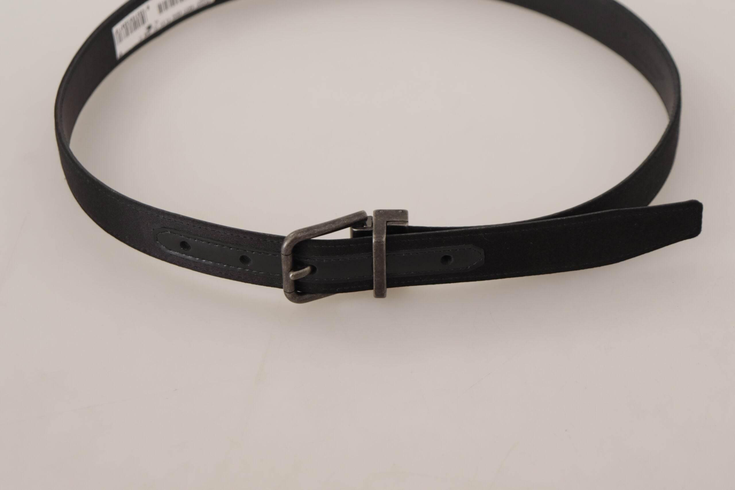 Dolce & Gabbana Elegant Black Leather Belt with Metal Buckle - Hilstor