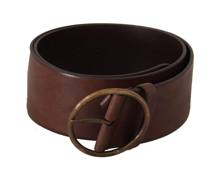 Dolce & Gabbana Elegant Leather Belt with Engraved Buckle - Hilstor