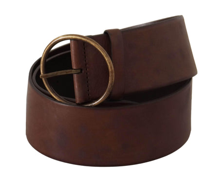 Dolce & Gabbana Elegant Leather Belt with Engraved Buckle - Hilstor