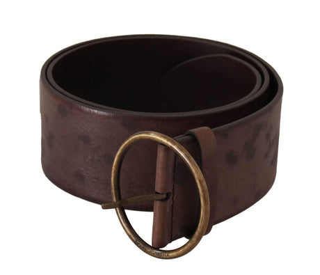 Dolce & Gabbana Elegant Dark Brown Leather Belt with Logo Buckle - Hilstor