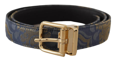 Dolce & Gabbana Elegant Navy Blue Leather Belt - Hilstor