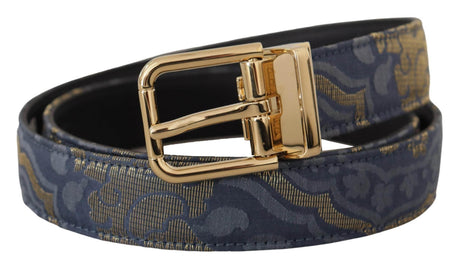 Dolce & Gabbana Elegant Navy Blue Leather Belt - Hilstor