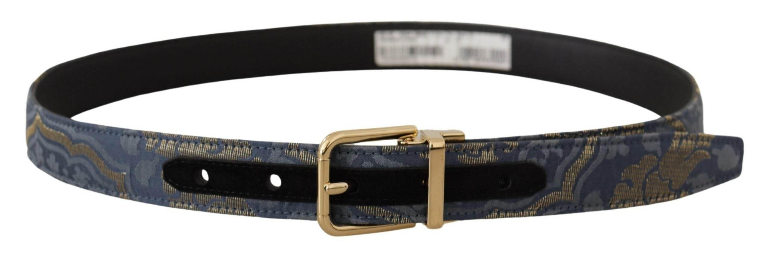 Dolce & Gabbana Elegant Navy Blue Leather Belt - Hilstor