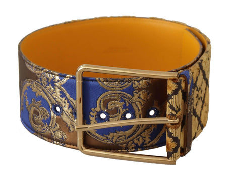 Dolce & Gabbana Elegant Blue Leather Belt with Metal Buckle - Hilstor