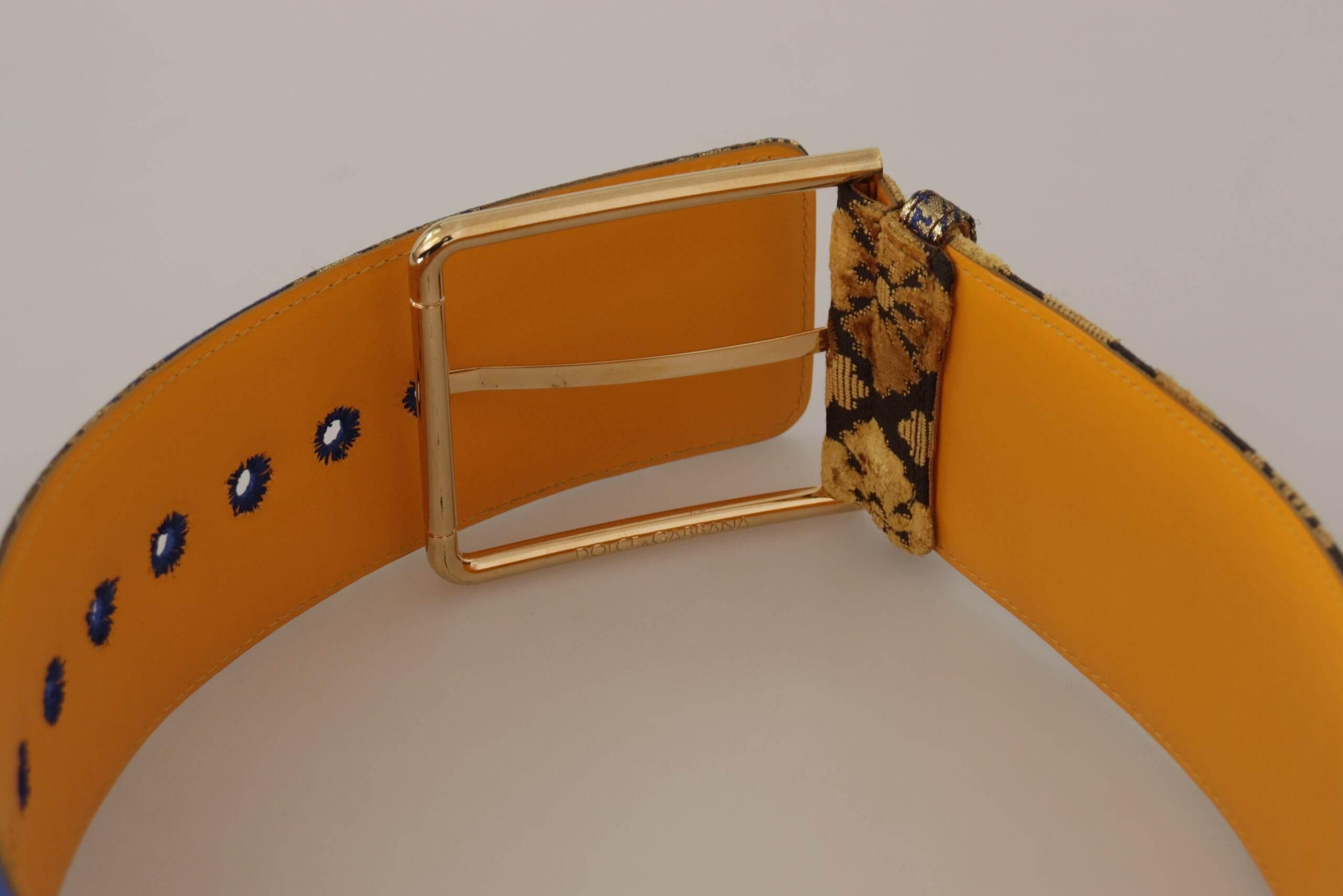 Dolce & Gabbana Elegant Blue Leather Belt with Metal Buckle - Hilstor