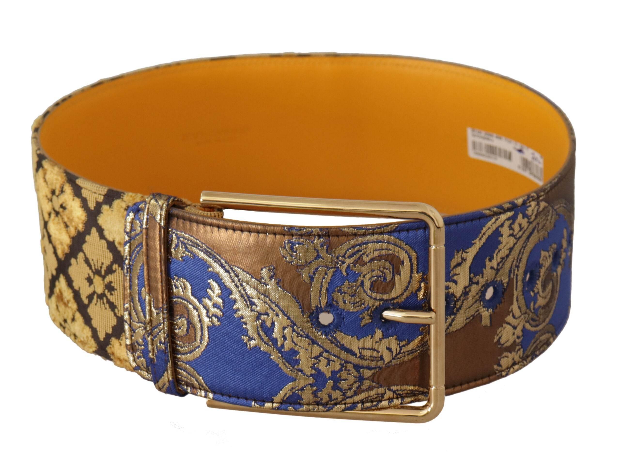 Dolce & Gabbana Elegant Blue Leather Belt with Metal Buckle - Hilstor