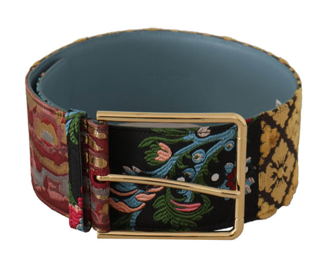 Dolce & Gabbana Multicolor Canvas Leather Statement Belt - Hilstor