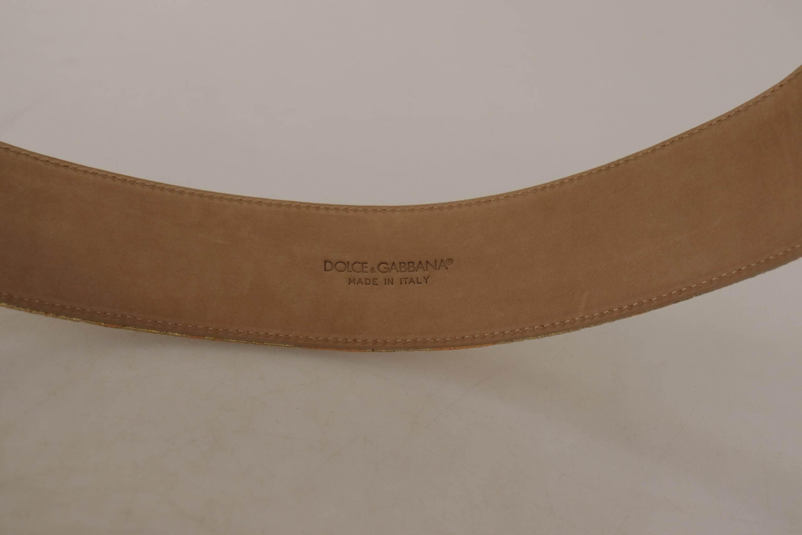 Dolce & Gabbana Elegant Leather Belt with Logo Buckle - Hilstor