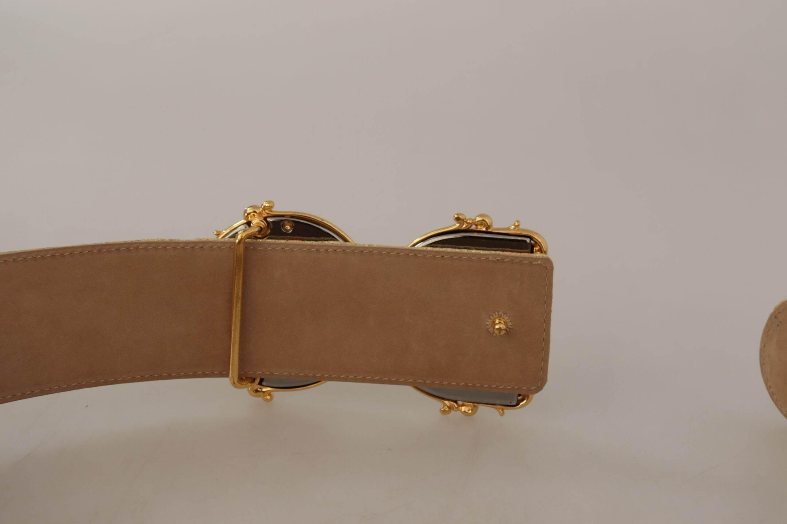 Dolce & Gabbana Elegant Leather Belt with Logo Buckle - Hilstor