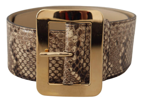 Dolce & Gabbana Elegant Leather Belt with Engraved Buckle - Hilstor