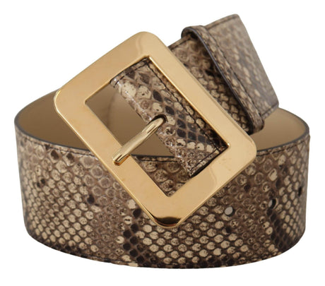 Dolce & Gabbana Elegant Leather Belt with Engraved Buckle - Hilstor