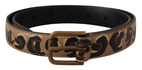Dolce & Gabbana Elegant Leather Engraved Buckle Belt - Hilstor