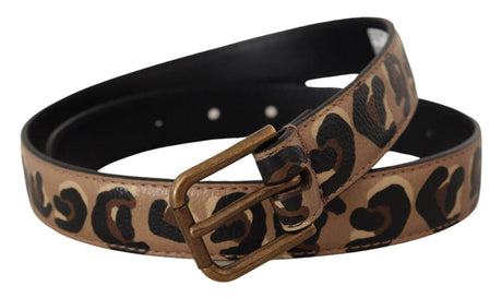 Dolce & Gabbana Elegant Leather Engraved Buckle Belt - Hilstor