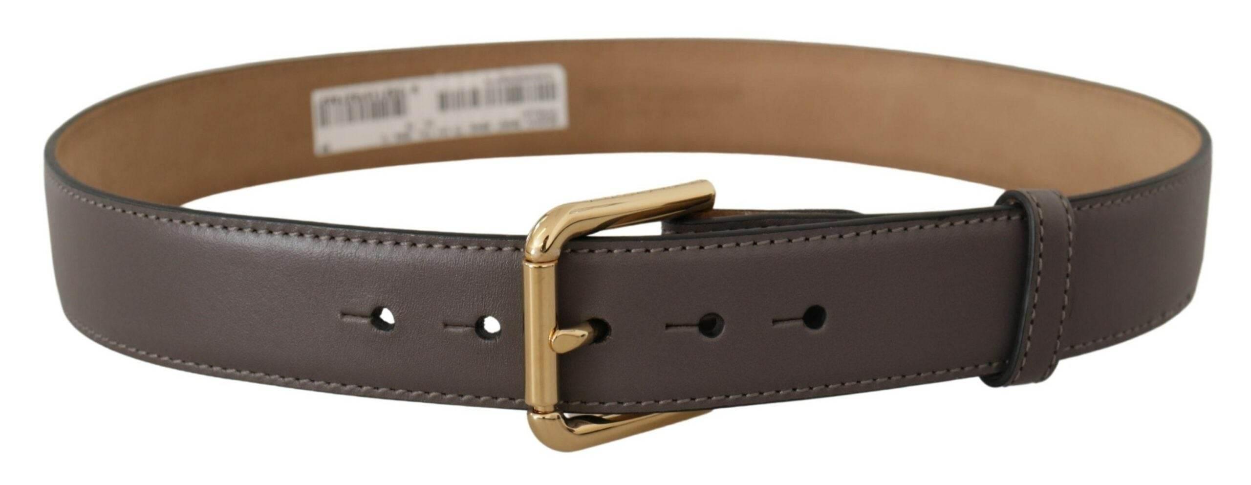 Dolce & Gabbana Elegant Engraved Buckle Leather Belt - Hilstor