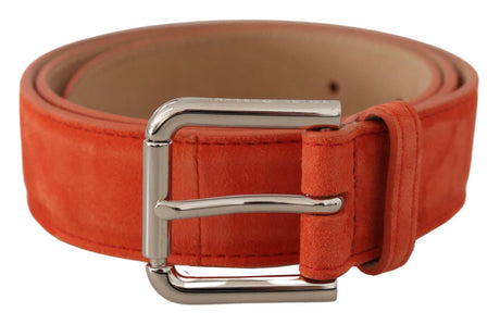 Dolce & Gabbana Elegant Suede Leather Belt in Vibrant Orange - Hilstor