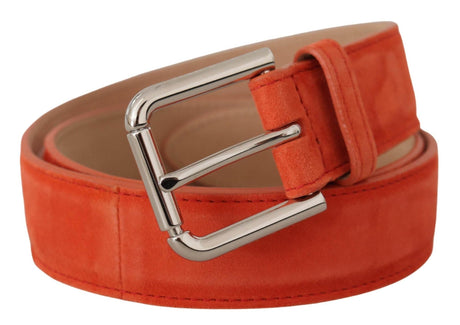 Dolce & Gabbana Elegant Suede Leather Belt in Vibrant Orange - Hilstor