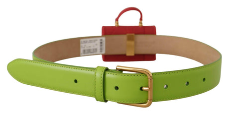 Dolce & Gabbana Elegant Leather Belt with Mini Bag Accessory - Hilstor