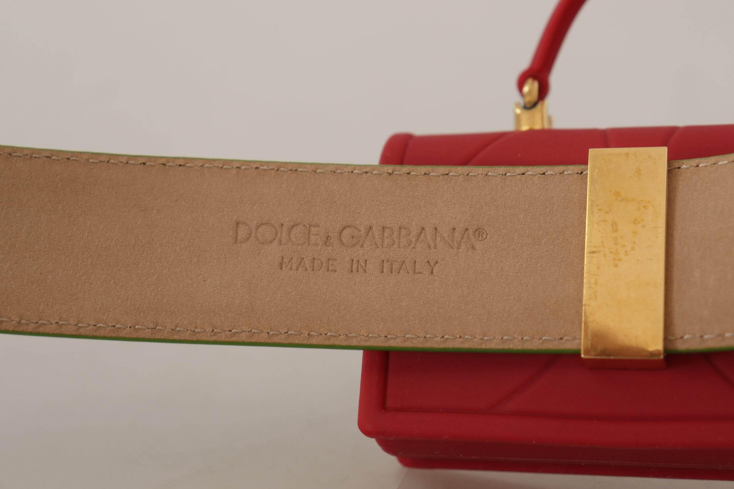 Dolce & Gabbana Elegant Leather Belt with Mini Bag Accessory - Hilstor