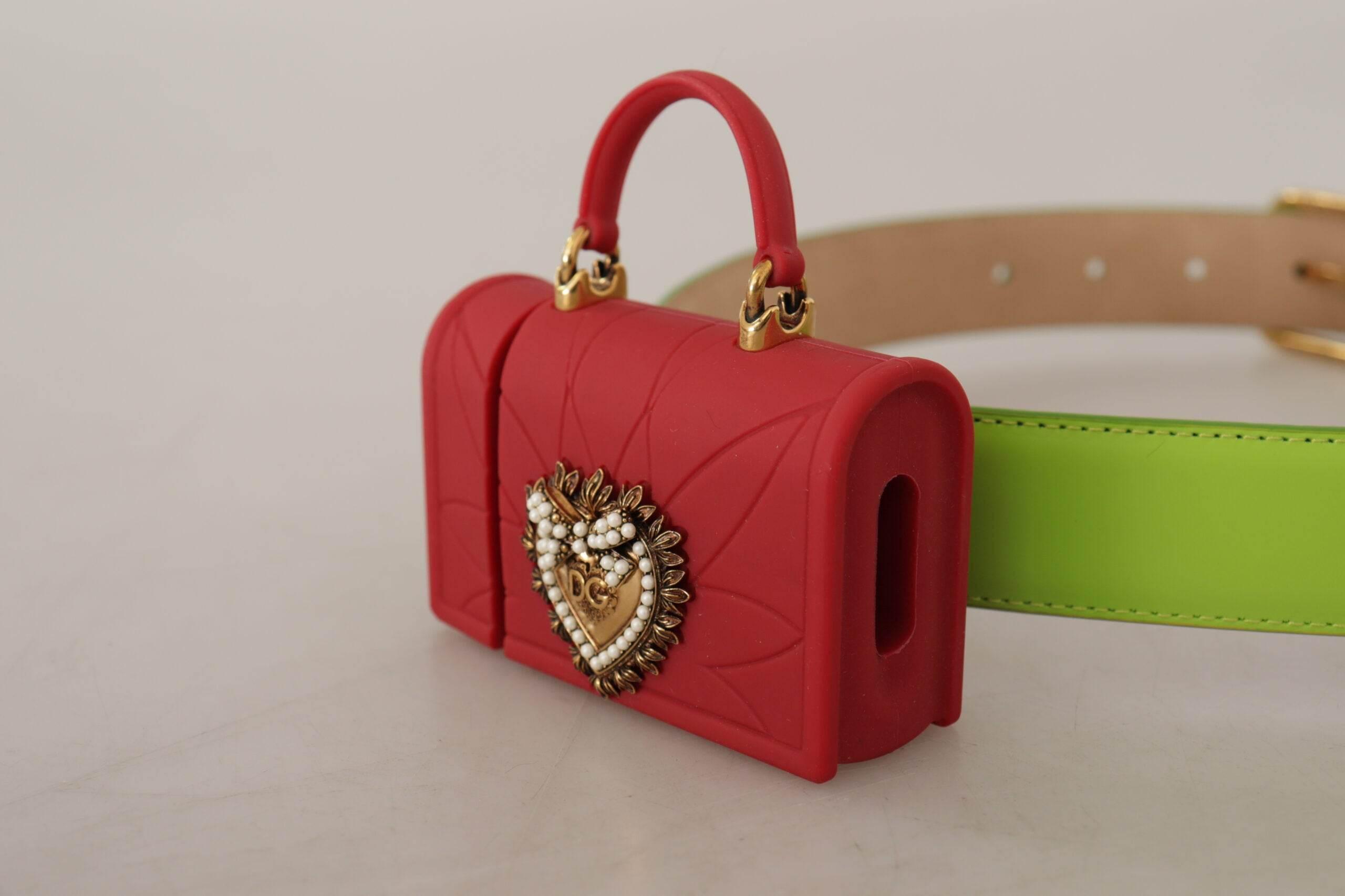 Dolce & Gabbana Elegant Leather Belt with Mini Bag Accessory - Hilstor