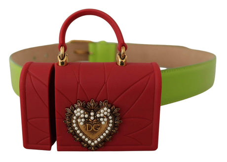 Dolce & Gabbana Elegant Leather Belt with Mini Bag Accessory - Hilstor