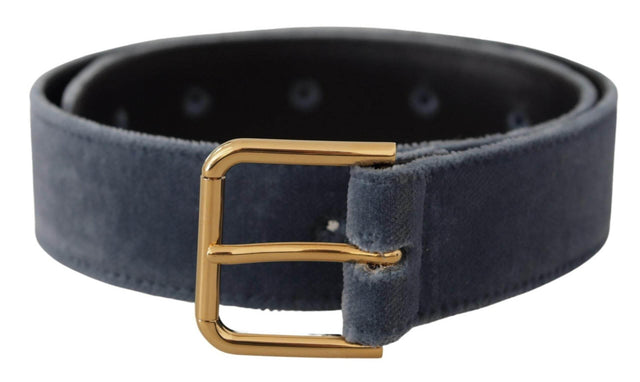 Dolce & Gabbana Elegant Navy Velvet Designer Belt - Hilstor