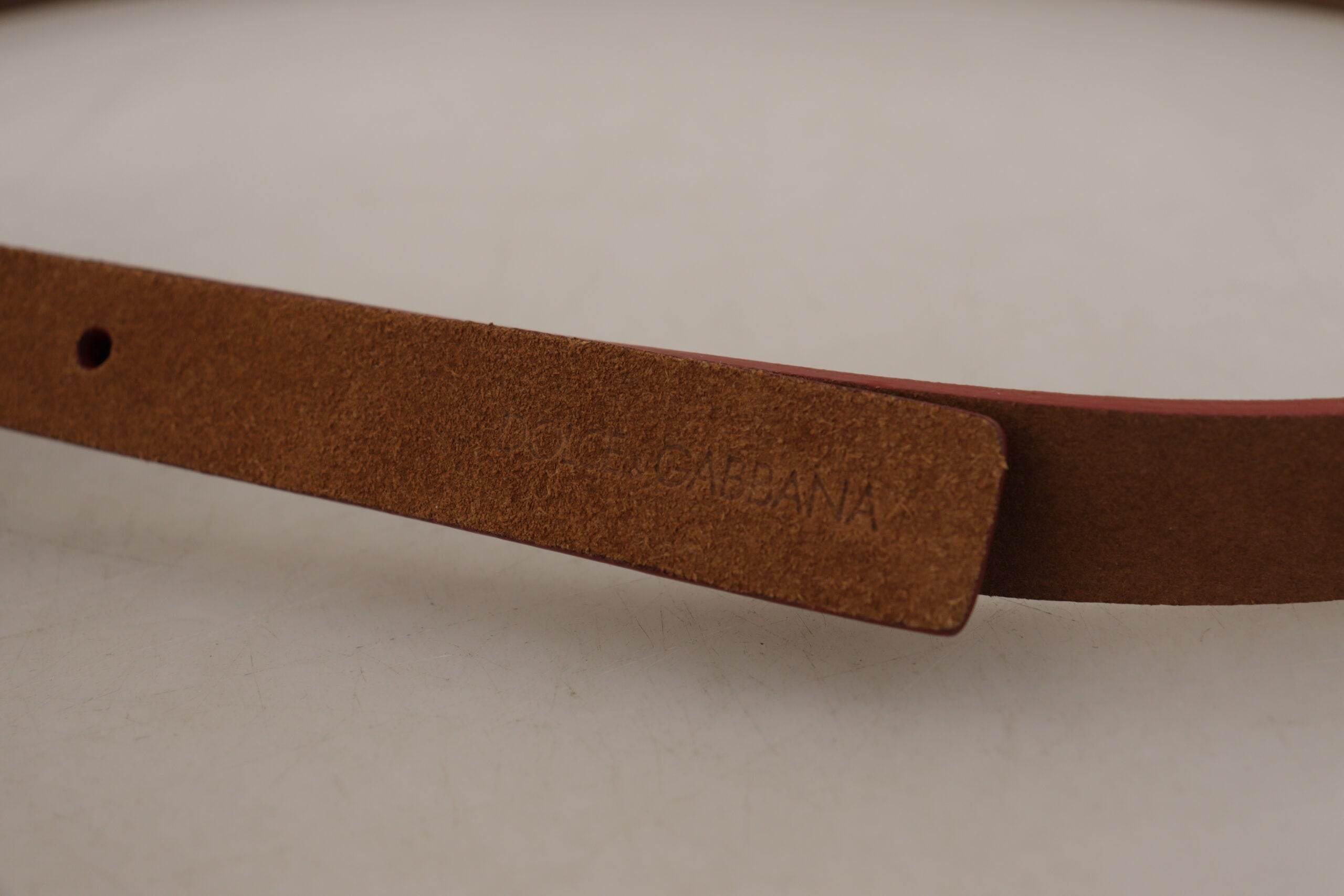 Dolce & Gabbana Chic Suede Belt with Logo Engraved Buckle - Hilstor