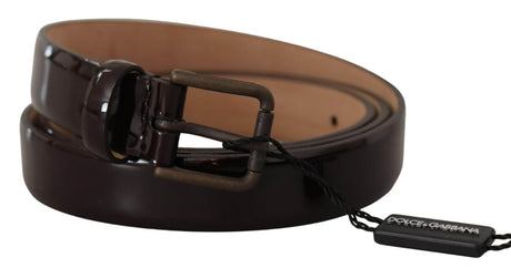 Dolce & Gabbana Elegant Black Leather Logo Buckle Belt - Hilstor