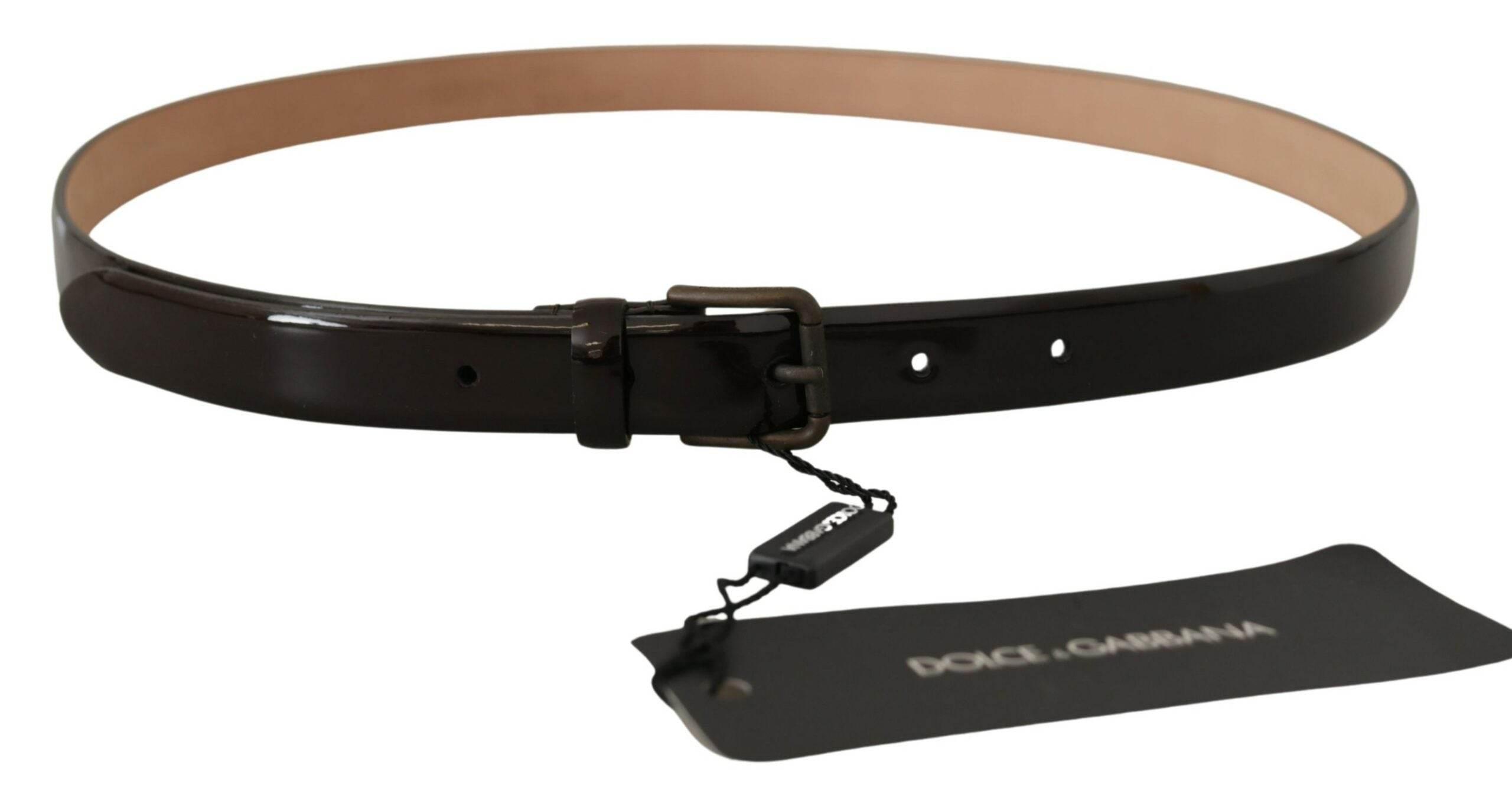 Dolce & Gabbana Elegant Black Leather Logo Buckle Belt - Hilstor