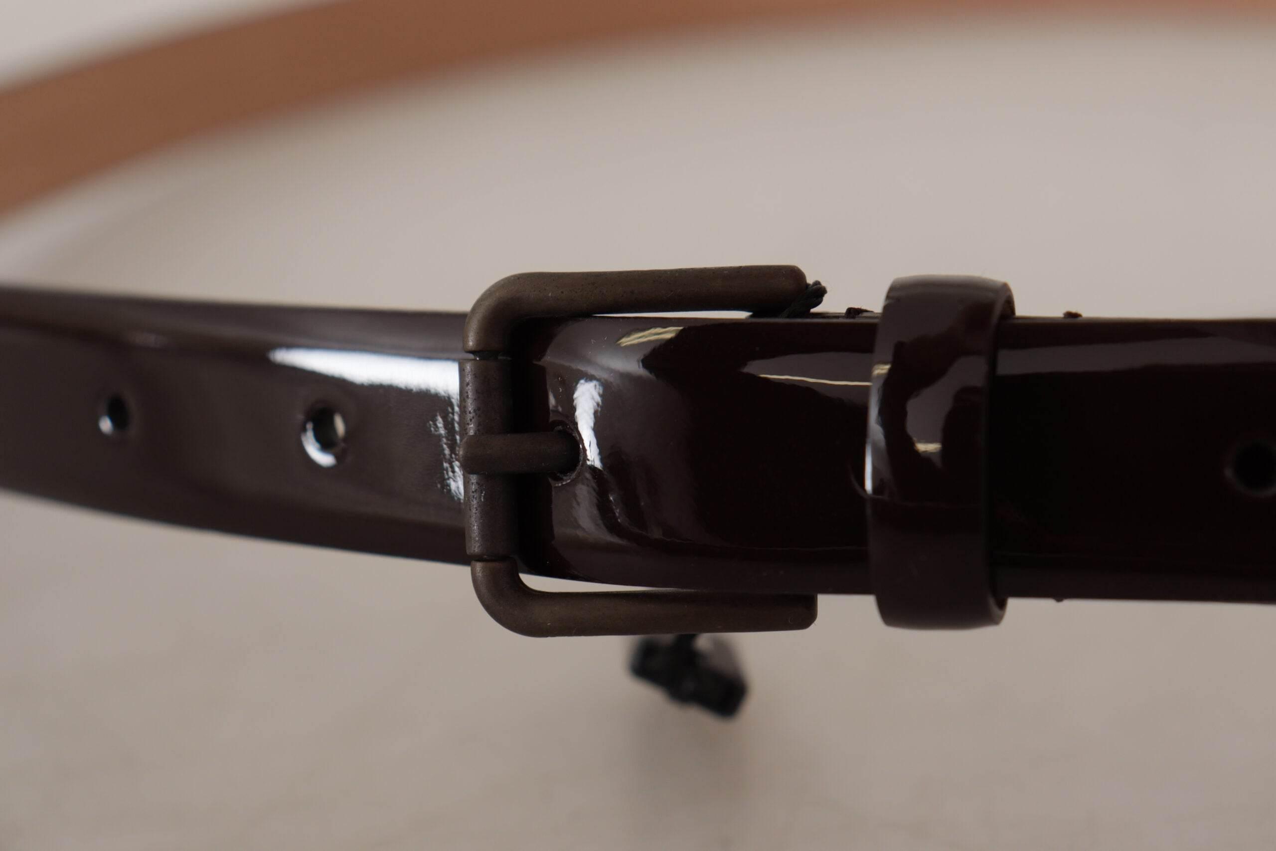 Dolce & Gabbana Elegant Black Leather Logo Buckle Belt - Hilstor
