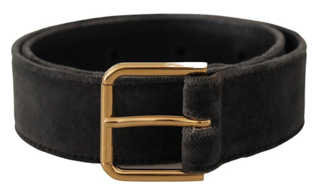 Dolce & Gabbana Elegant Velvet Belt with Engraved Buckle - Hilstor