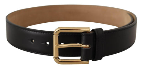 Dolce & Gabbana Elegant Leather Belt with Logo Buckle - Hilstor